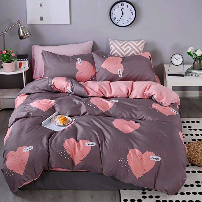Single Size Duvet Cover 4Pcs One Set With Fitted Sheet