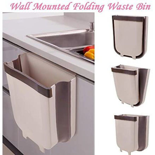 Wall Mounted Folding Waste Bin Kitchen Cabinet Door Drawer Hanging