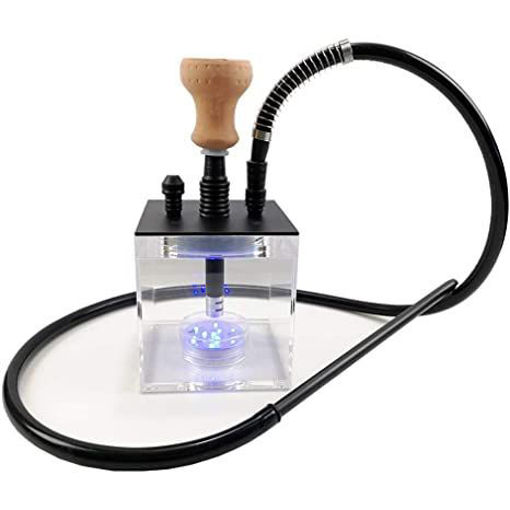 Acrylic Hookah Kit With Led Light Portable Hookah Single Shisha Set