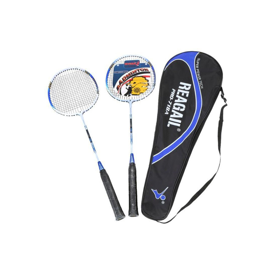 3-Piece Pro-718A Badminton Racquet With Bag Set 50x5x2.5cm