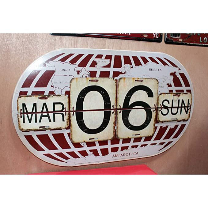 Metal Perpetual Flip Calendar Permanent Calendar Distressed Finish Wall Metal Perpetual Flip Calendar Permanent Calendar Distressed Finish Wall