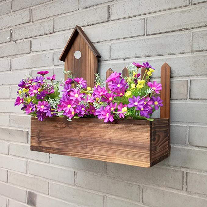 Indoor & Outdoor Wooden Flower Pot Wall Hanging