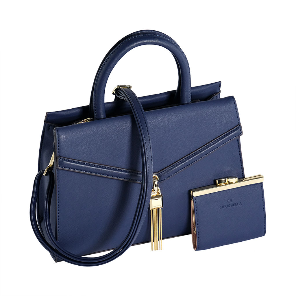 blue and gold purse