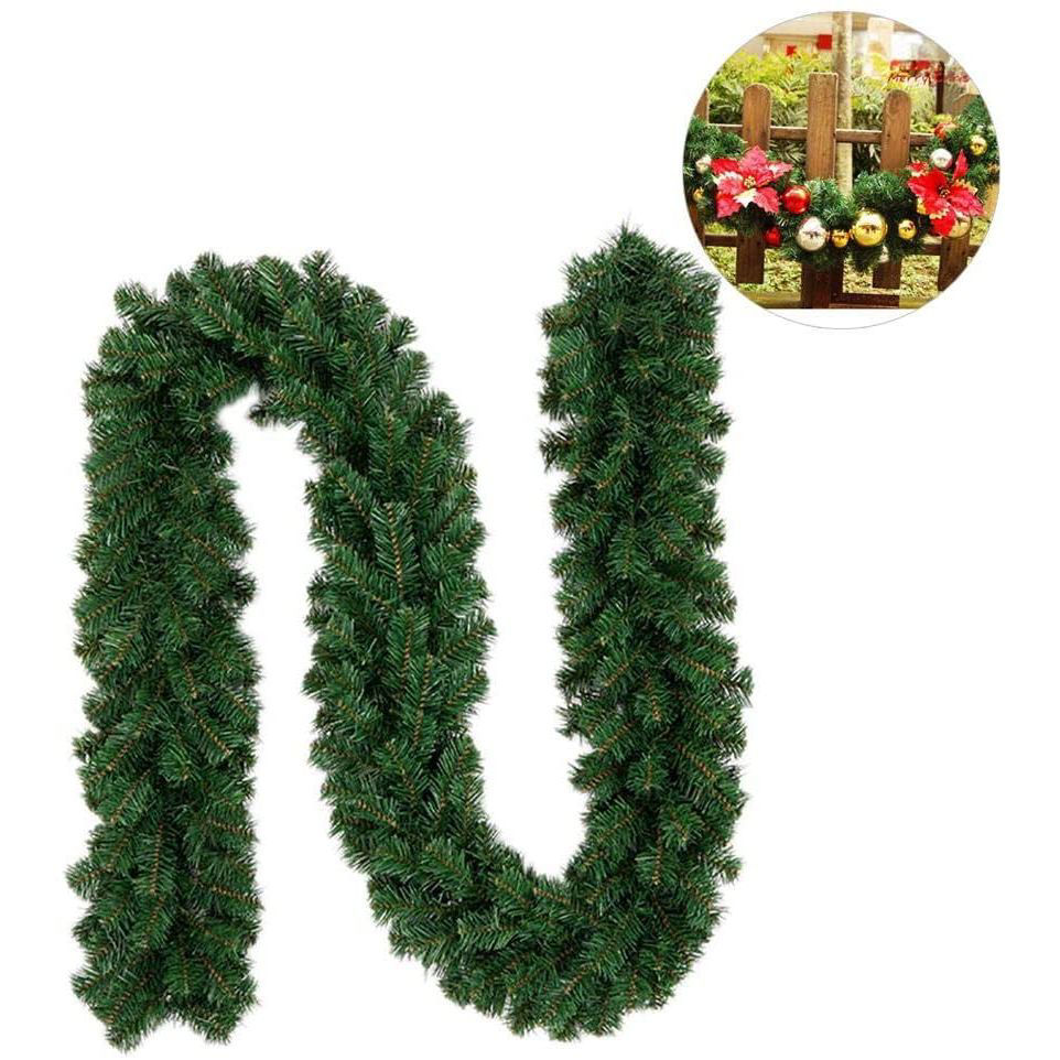 Plain Artificial Garlands for Christmas Decoration, Green, 3 m