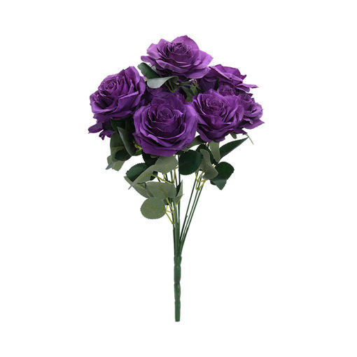 Heaven Artificial Rose Flowers Bunch, Dark Purple