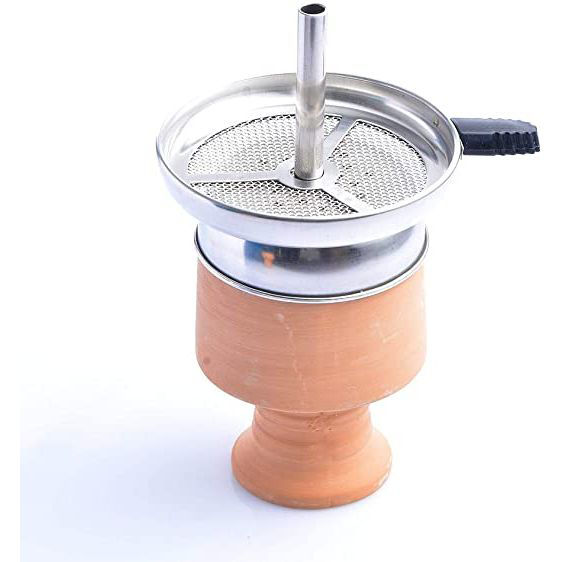 Lizipai Metal Charcoal Holder with Handle, Silver & Black