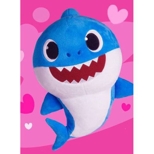 Cartoon Shark Music Plush Soft Toy Blue White 20cm - shark puppet buckets roblox id