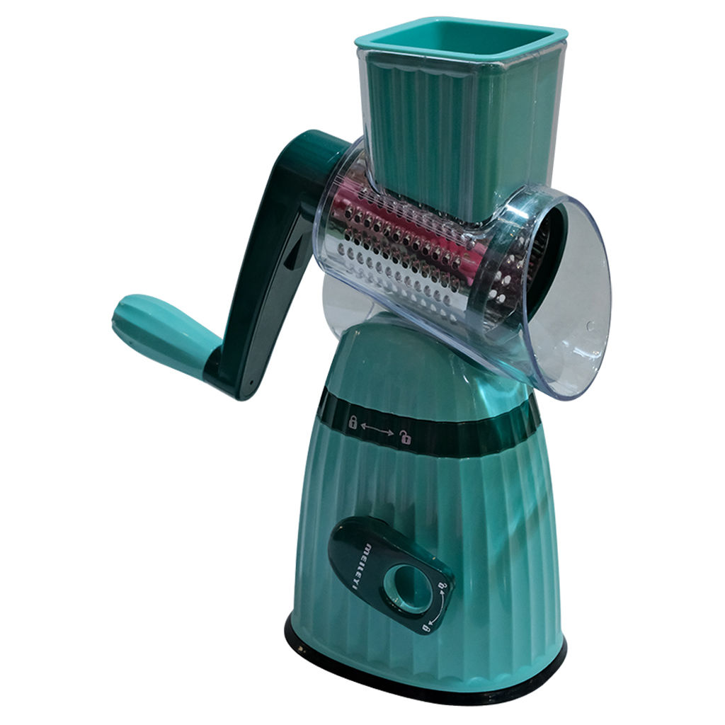 Mandoline Manual Speedy Food Slicer With 3 Round Stainless Blades - Green