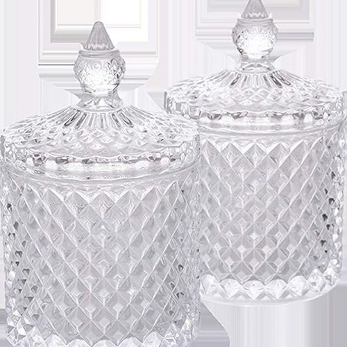 large crystal jar with lid